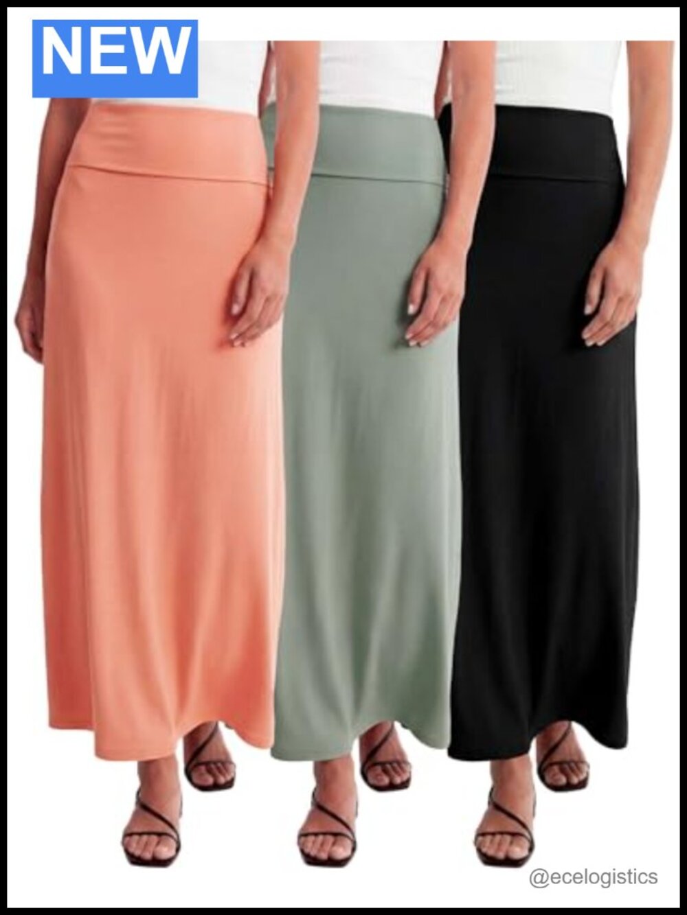 3 Pack Women's Maxi Skirts High Waisted Flowy Long